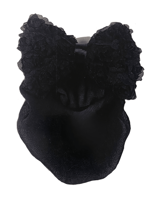 Dasha Rosette Bow with Snood - Black