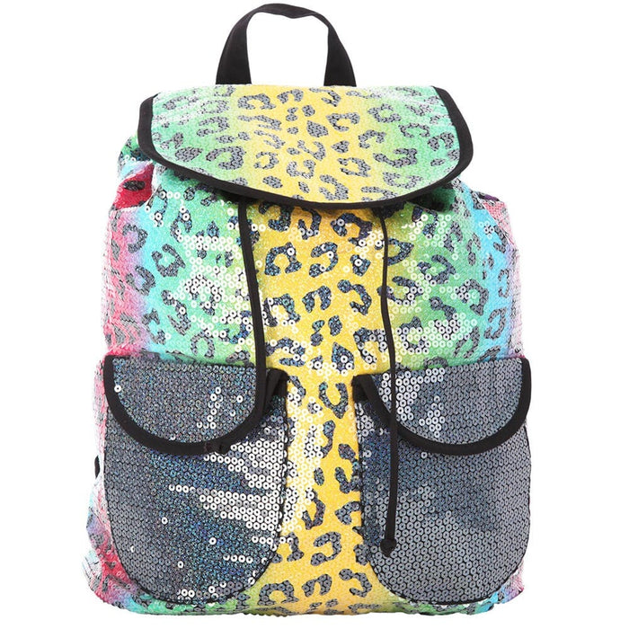 Gia Mia Leopard Sequin Backpack - Closeout
