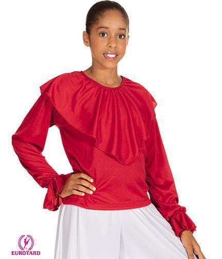 Shawl Collared Blouse Red
