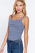 Solid Essential Comfortable Tank Top Greyish Blue - Front