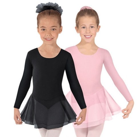 Eurotard Child Long Sleeve Leotard with Double Layer Skirt