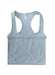Essential Square Neck Ribbed Rib Tank Light Blue - Front