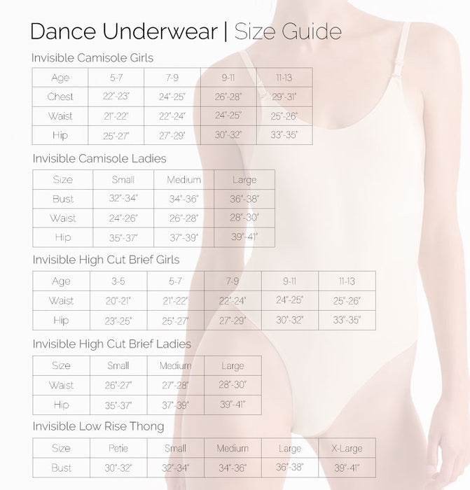 Silky Dance Invisible Low Rise Thong Chart