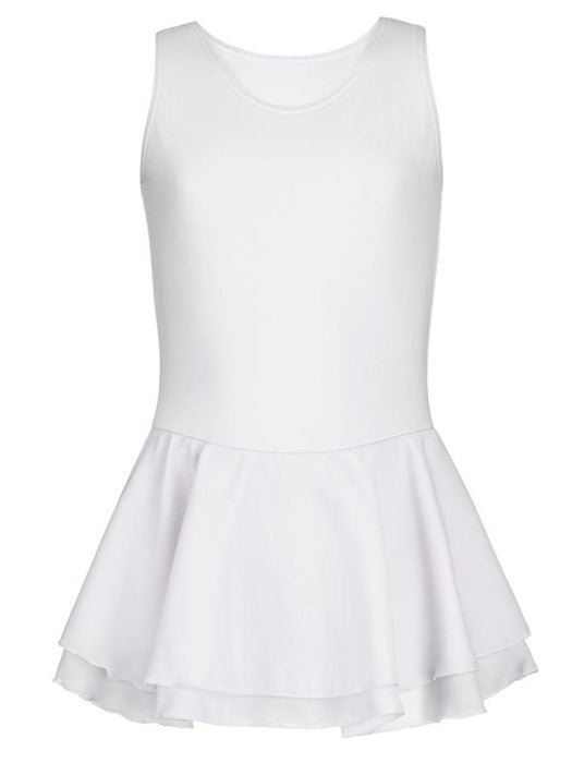Capezio Double Layer Skirt Tank Dress - Girls - White - Front - Style:CC877C