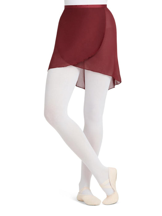 Capezio Georgette Wrap Skirt - Red - Front - Style:N272