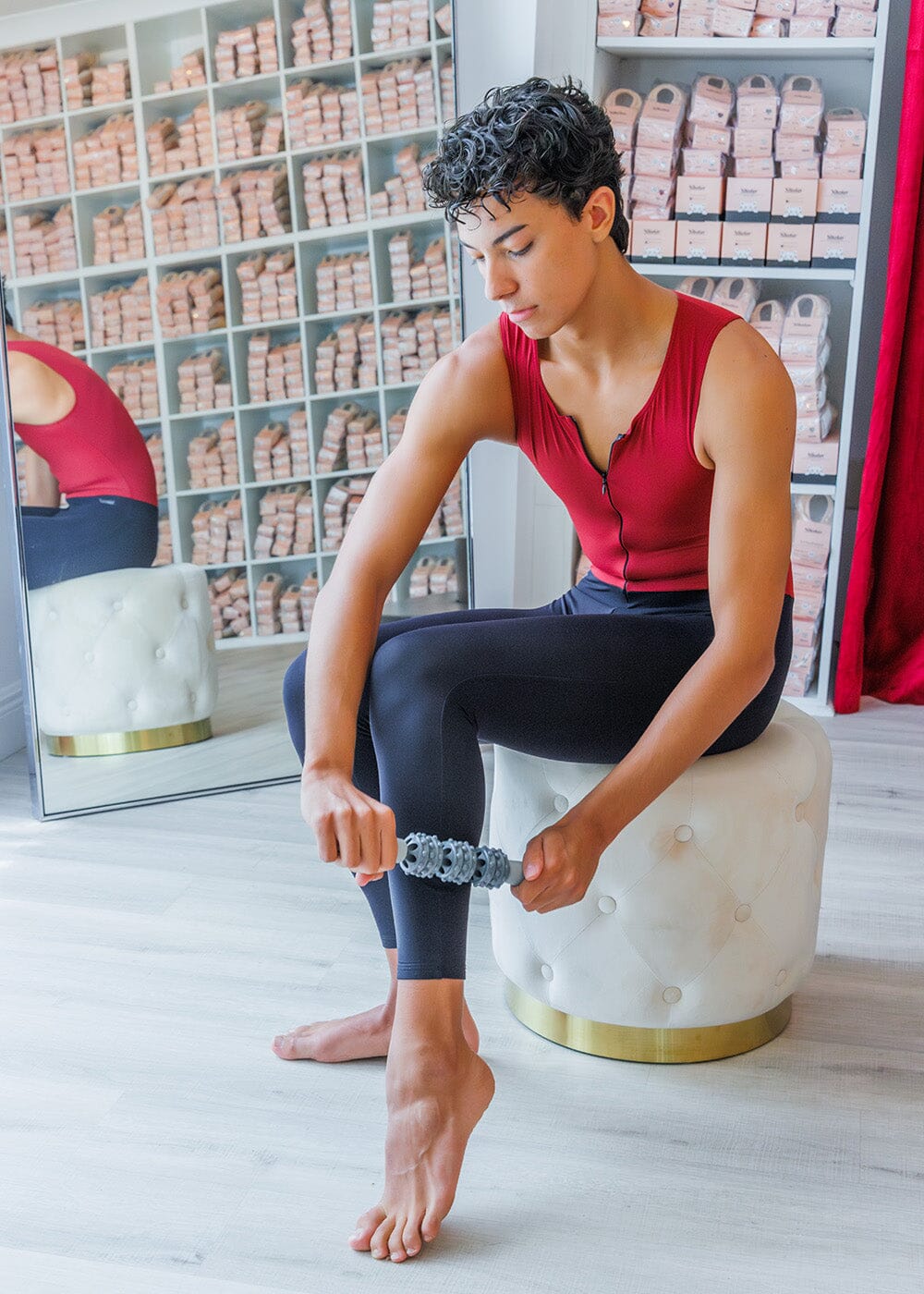 dancer with a roller