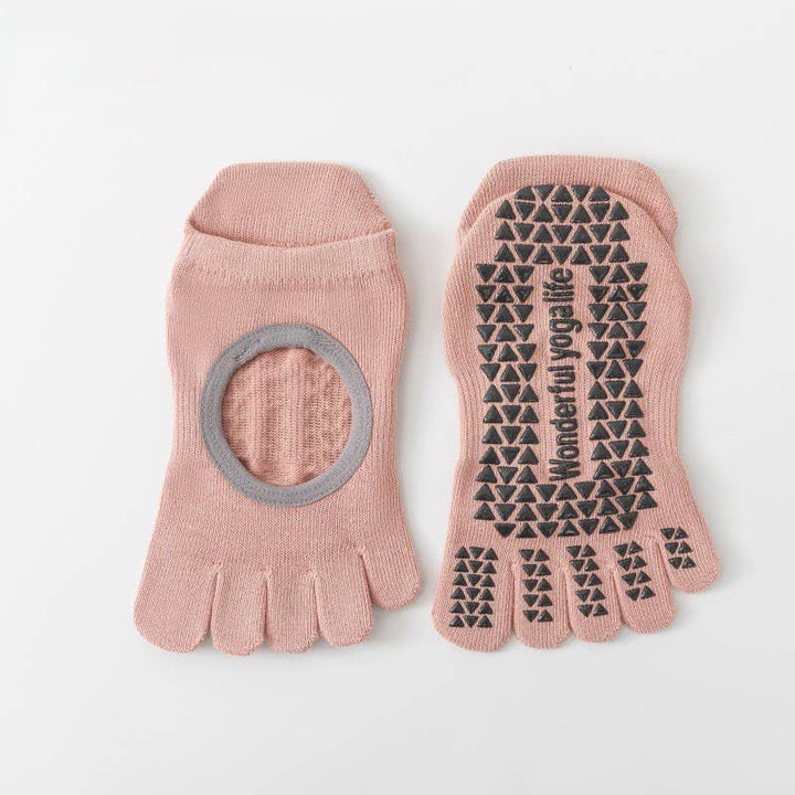 Non-Slip Five Toe Pilates Yoga Socks: Purple
