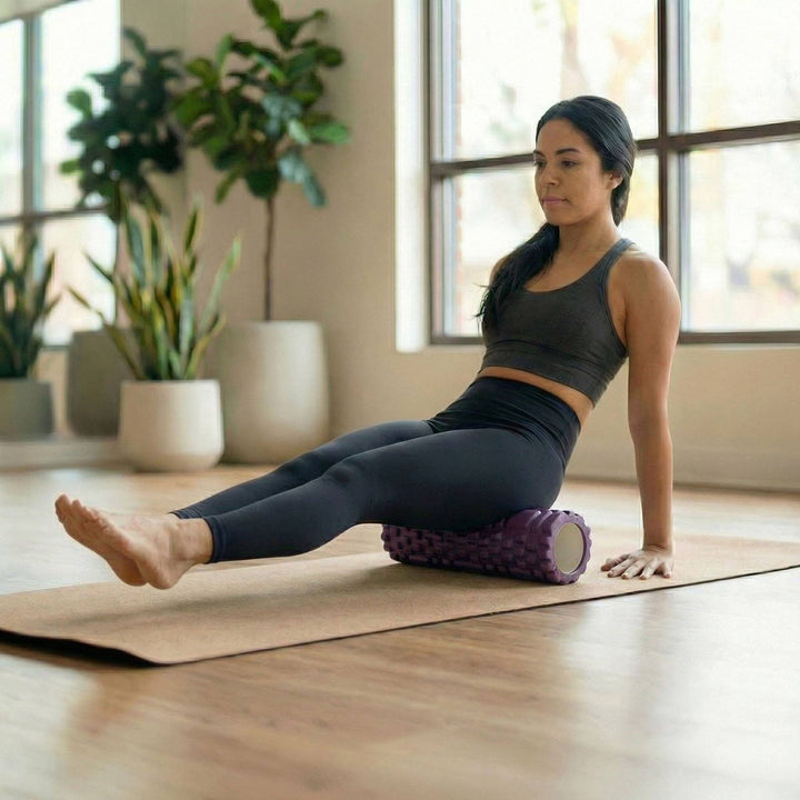 2-PC Textured Foam Roller for Deep Tissue Muscle Recovery and Mobility: Fuchsia / One Size Fits Most
