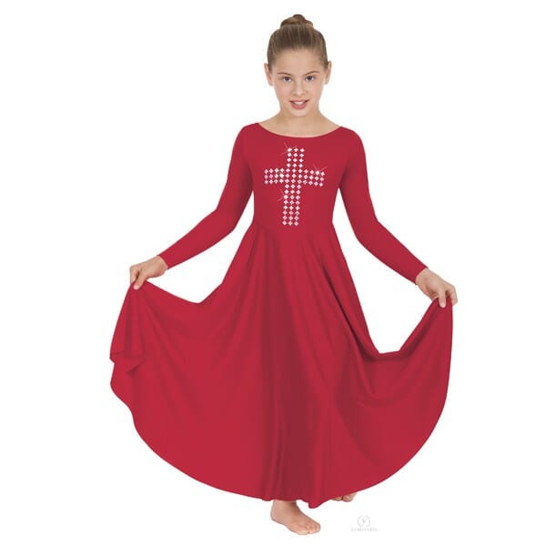 Eurotard 11029 Silver Cross Dress red