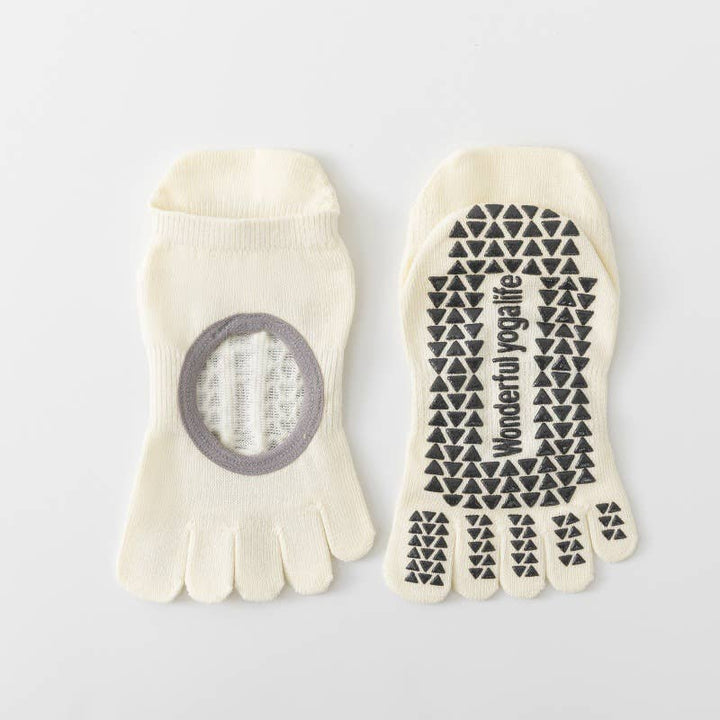 Non-Slip Five Toe Pilates Yoga Socks: Blue