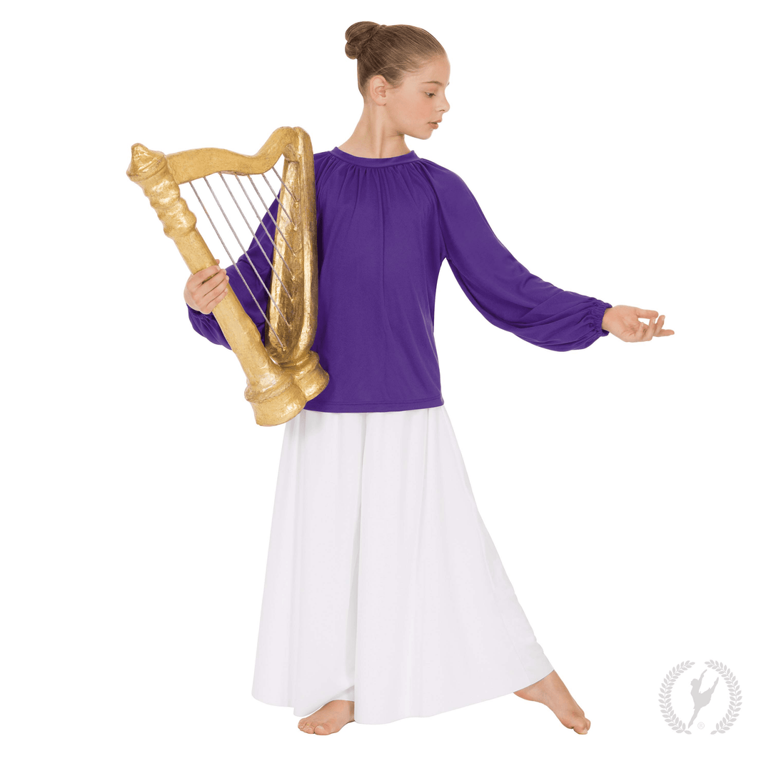 Eurotard 13673C Long Sleeve Polyester Peasant Style Blouse - Child