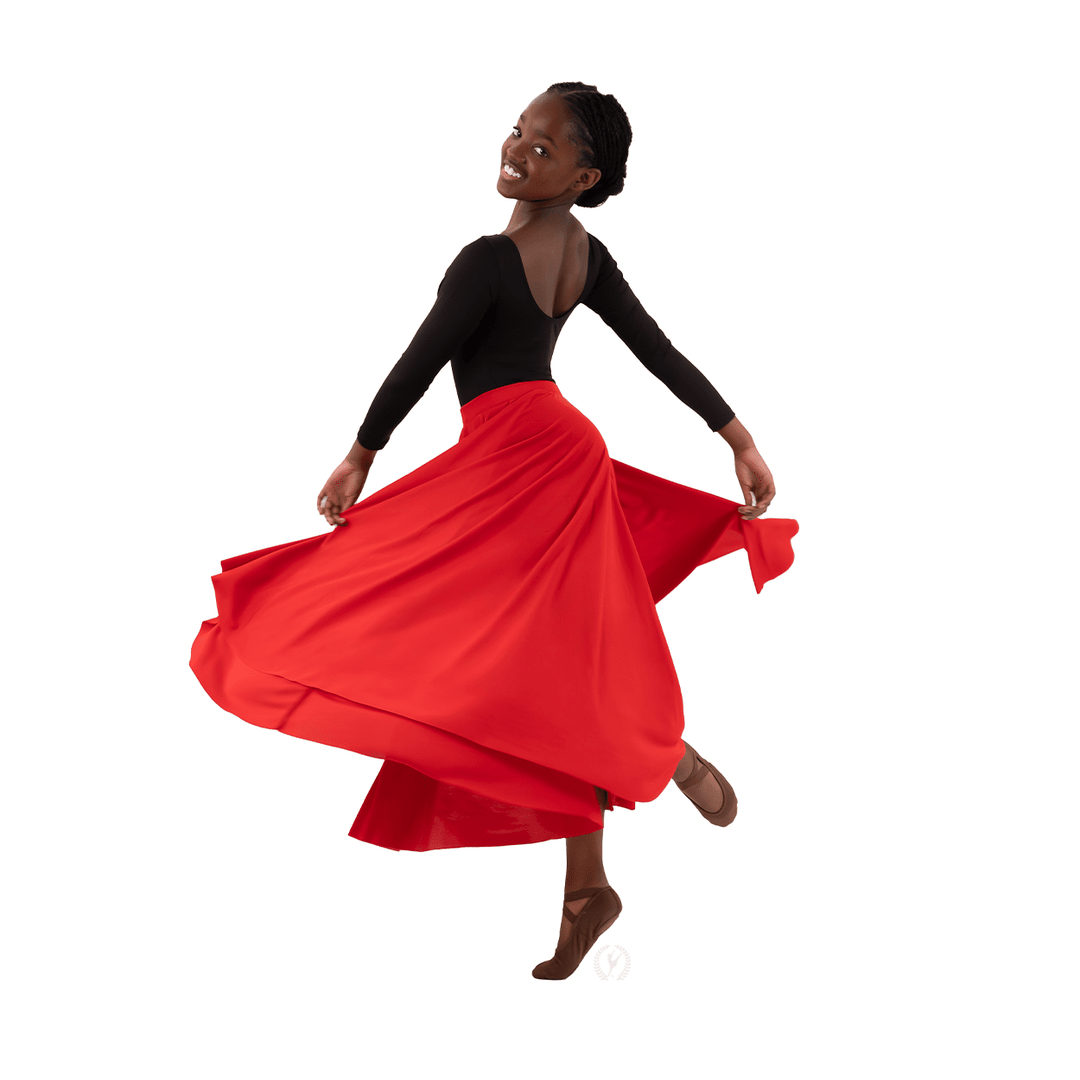 Eurotard 13674C Triple Panel Full Length Polyester Circle Skirt - Child