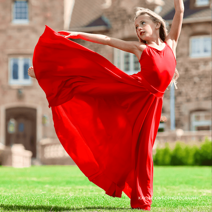 Eurotard 13674C Triple Panel Full Length Polyester Circle Skirt - Child