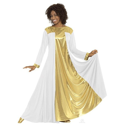 Eurotard 14820 Resurrection Dress - Adult white and gold