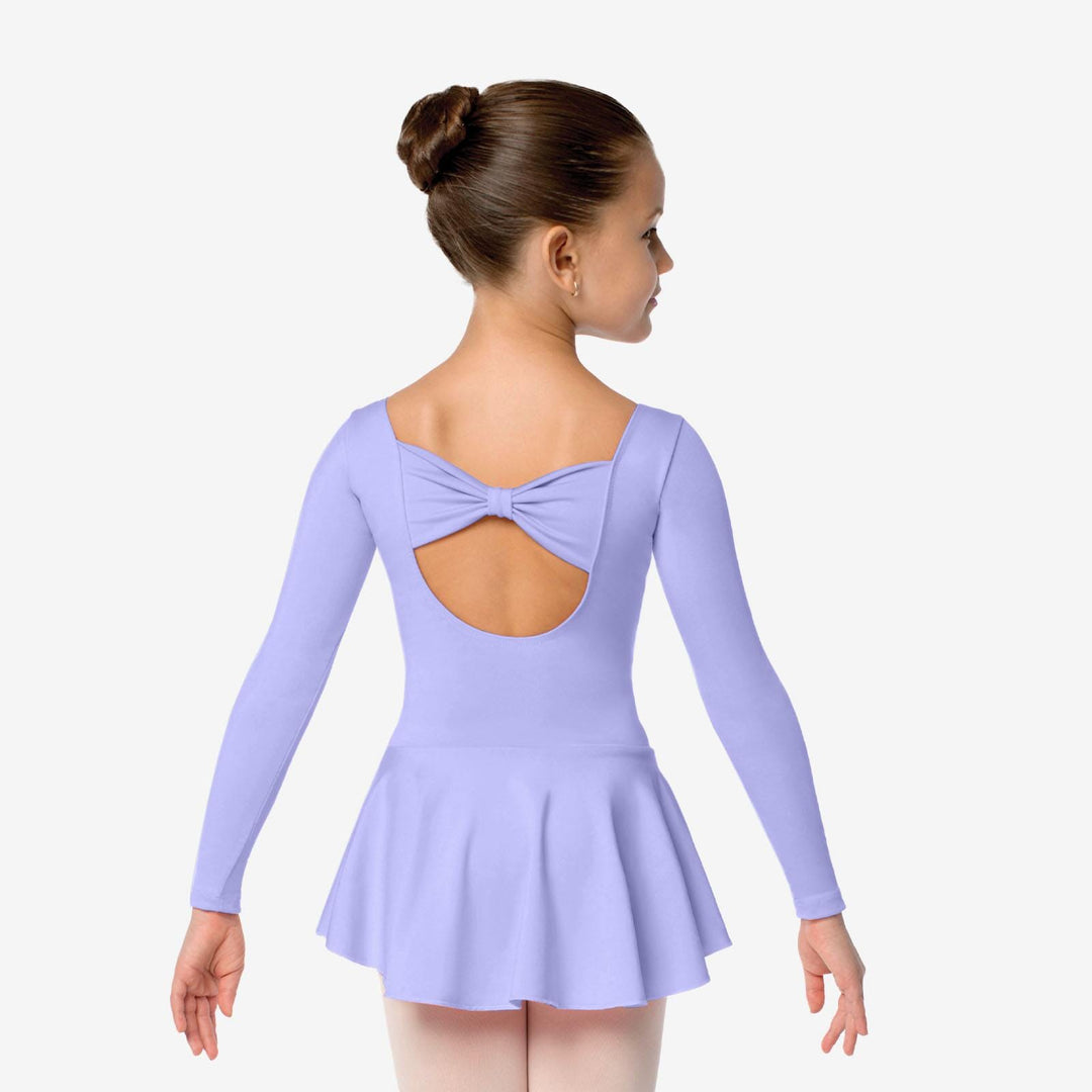 So Danca Gillian Long Sleeve Ballet Dress with Bow - Girls