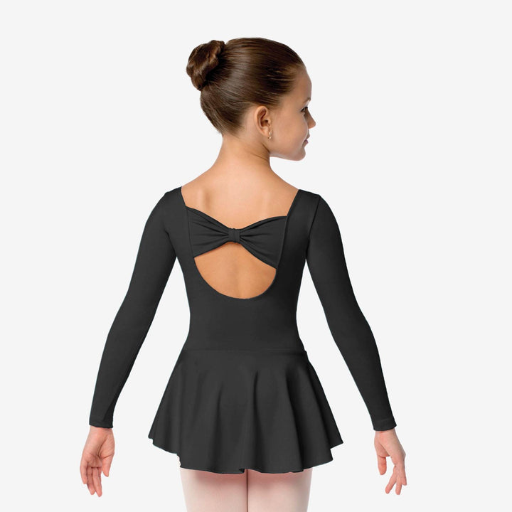 So Danca Gillian Long Sleeve Ballet Dress with Bow - Girls
