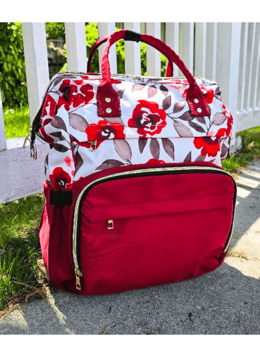Chic Ballet Backpack in Crimson Floral