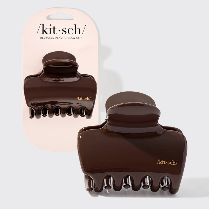 Brown hair clip with packaging displaying 'kit-sch' brand on a light gray background