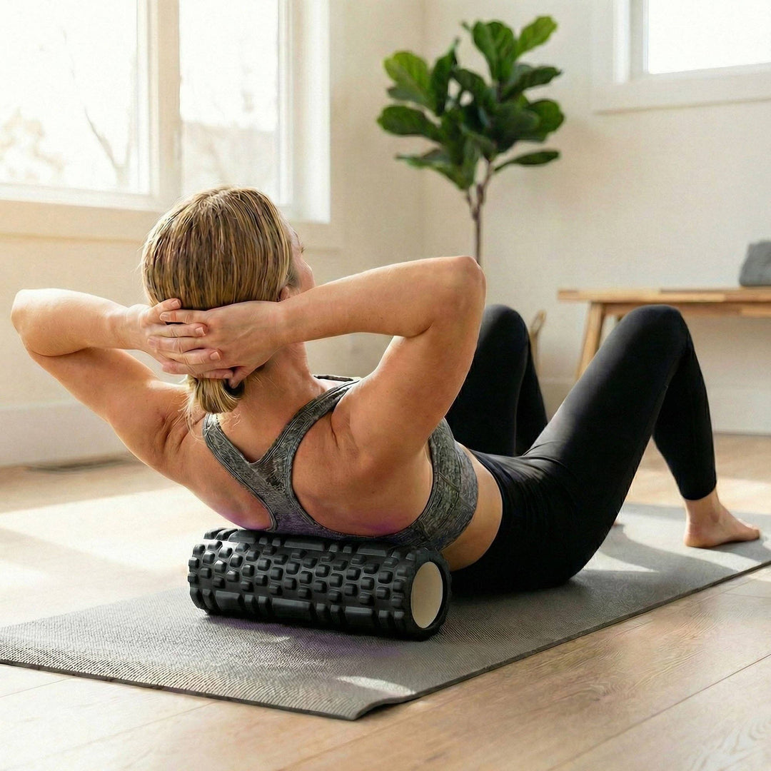 2-PC Textured Foam Roller for Deep Tissue Muscle Recovery and Mobility: Light Blue / One Size Fits Most