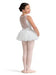Young girl in a white ballet outfit on a white background