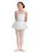 Young girl in a white ballet outfit on a white background