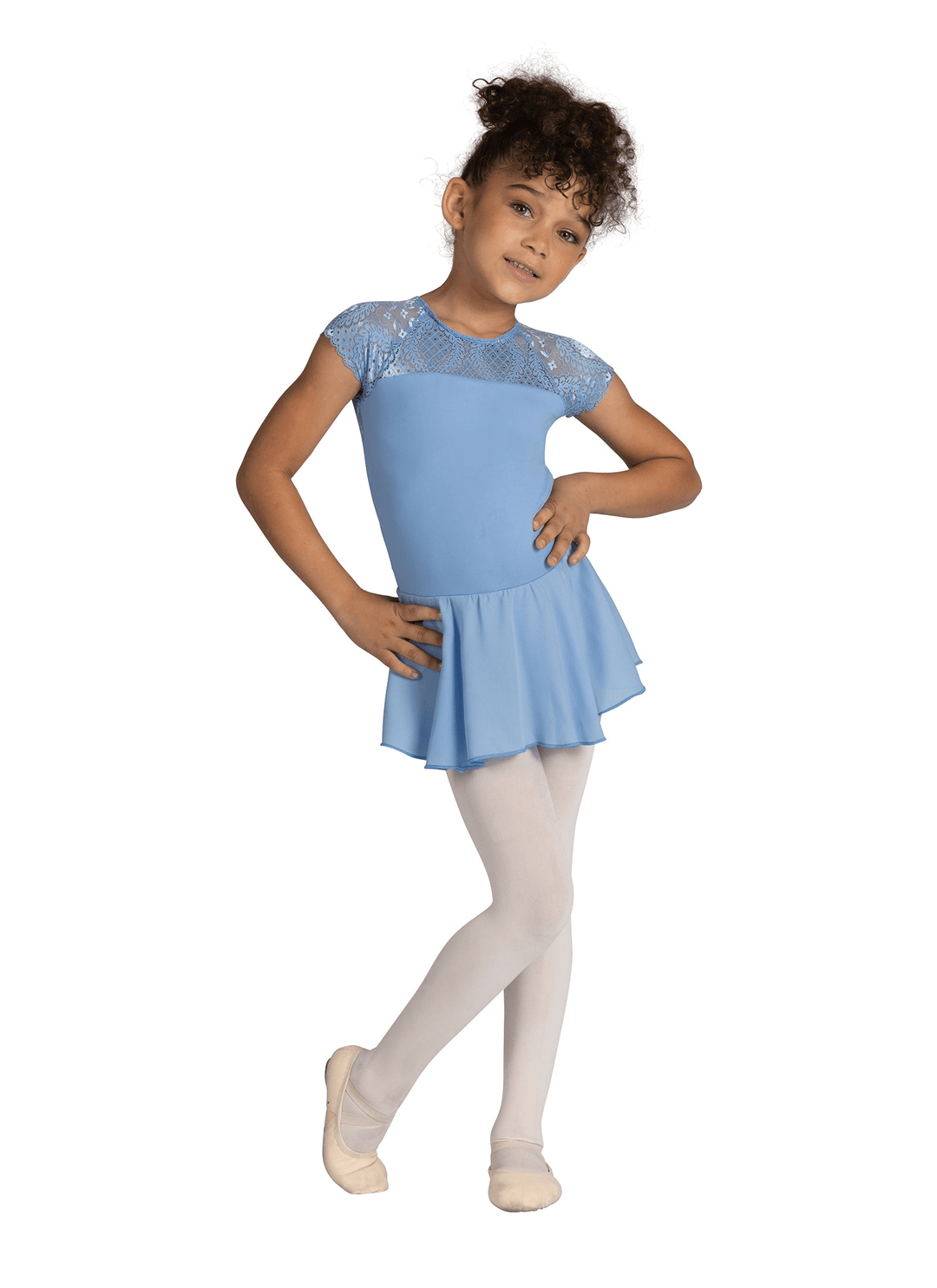 Danznmotion Girls Audrienne Cap Sleeve Dress