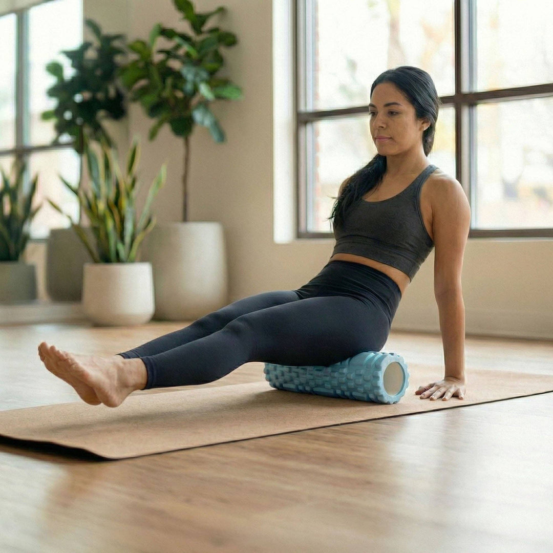2-PC Textured Foam Roller for Deep Tissue Muscle Recovery and Mobility: Black / One Size Fits Most