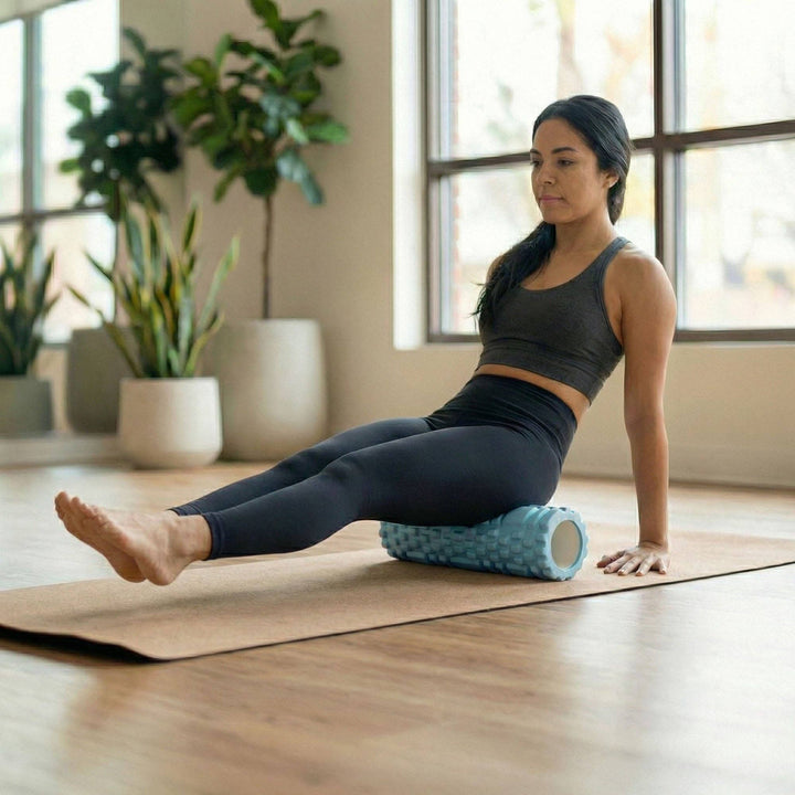 2-PC Textured Foam Roller for Deep Tissue Muscle Recovery and Mobility: Black / One Size Fits Most