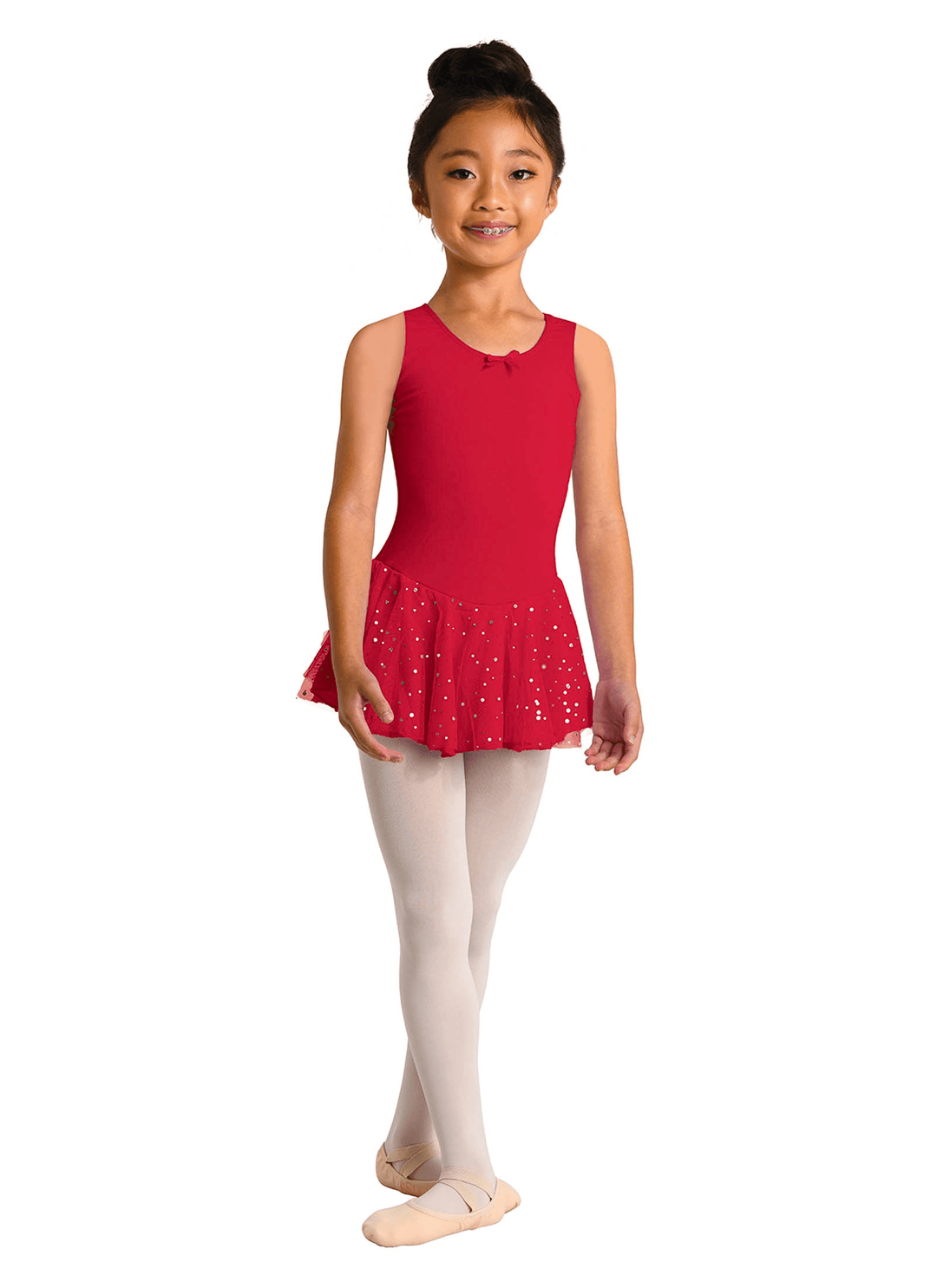 Danz N Motion 264 Girls Aurelie Glitter Skirt Tank Dress