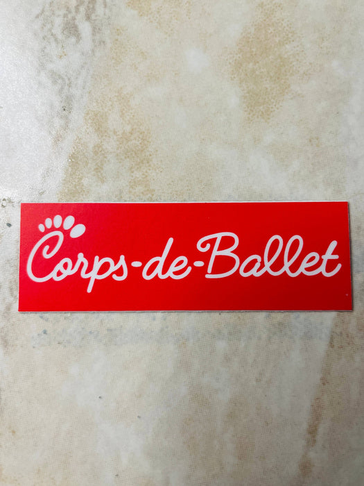 Corps de Ballet Vinyl Sticker, 3" x 1.15": Retai Packaging Die Cut