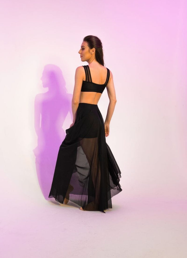 So Danca Tiler Peck Designs TP-12/TPE-14 Mesh Crop Top Black - Back