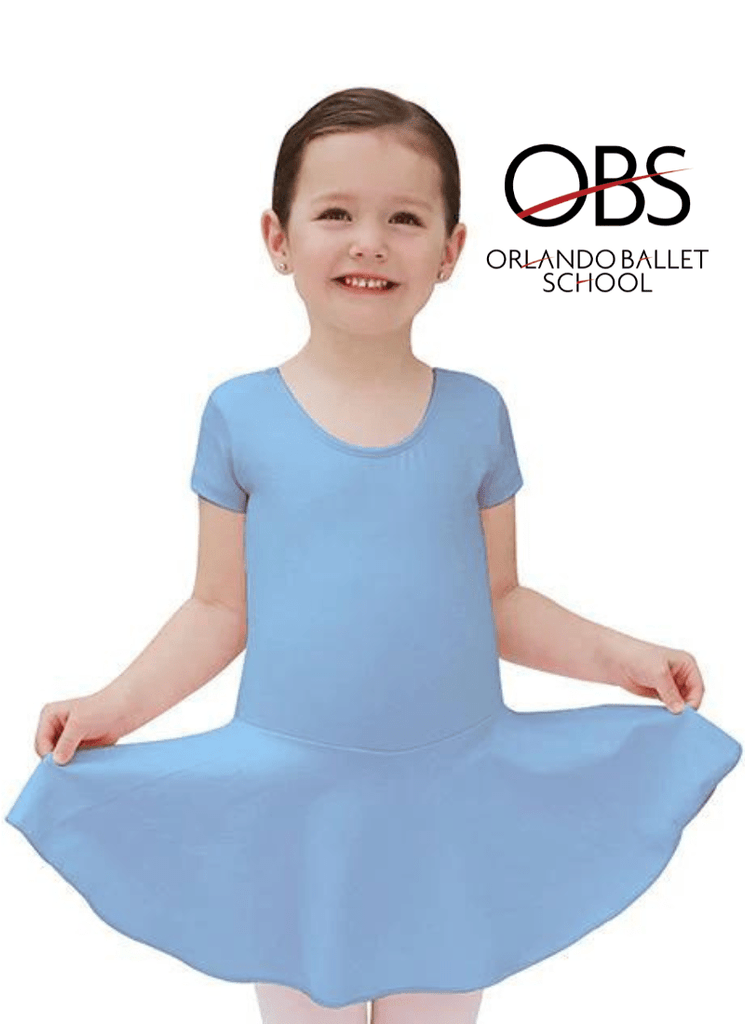 Orlando Ballet Primary A&B Light Blue Short Sleeve Dance Dress with Lo Orlando Ballet Primary A&B Light Blue Short Sleeve Dance Dress with Lo