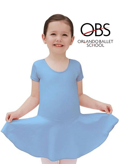 *New 2024/2025 - Orlando Ballet Primary A&B Light Blue Short Sleeve Dance Dress with Logo