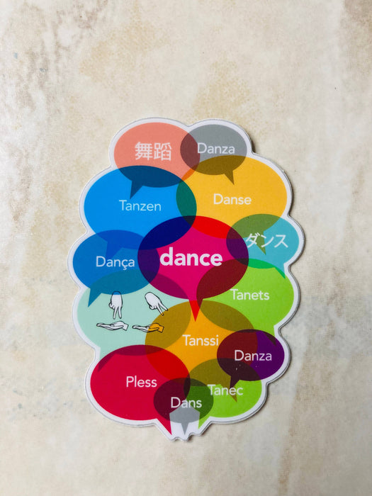 The Universal Language of Dance Sticker, 2.23" x 3": Retail Packaging