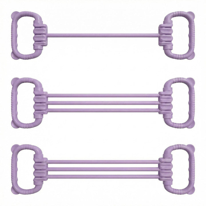 Resistance Exercise Band Bar with Dual Handles Elastic Stretch Training Fitness Tool: Light Purple / One Size Fits Most