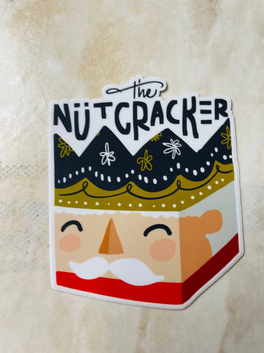 The Nutcracker Gift Box Vinyl Sticker, 3" x 3": Retail Packaging