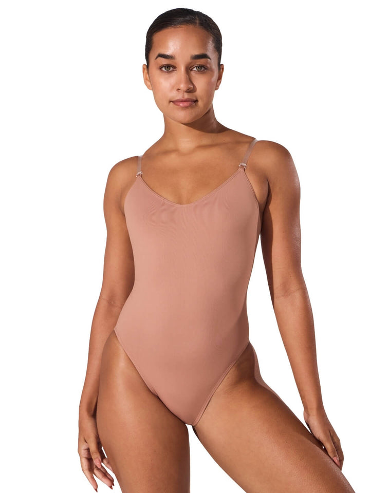 Capezio Camisole Leotard with Clear Transition Straps - Adult