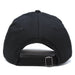 Black baseball cap with a buckle on a white background