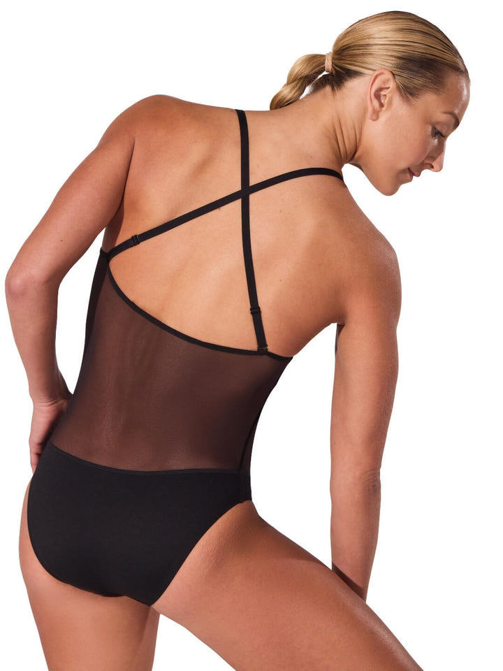 Capezio Plunge Neck Mesh Midriff Leotard - Adult