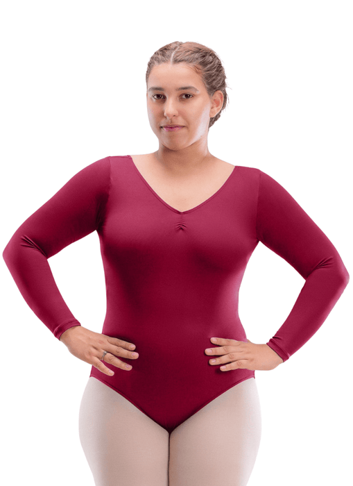 So Danca SL183 Gal Long Sleeve Leotard - Adult Burgundy