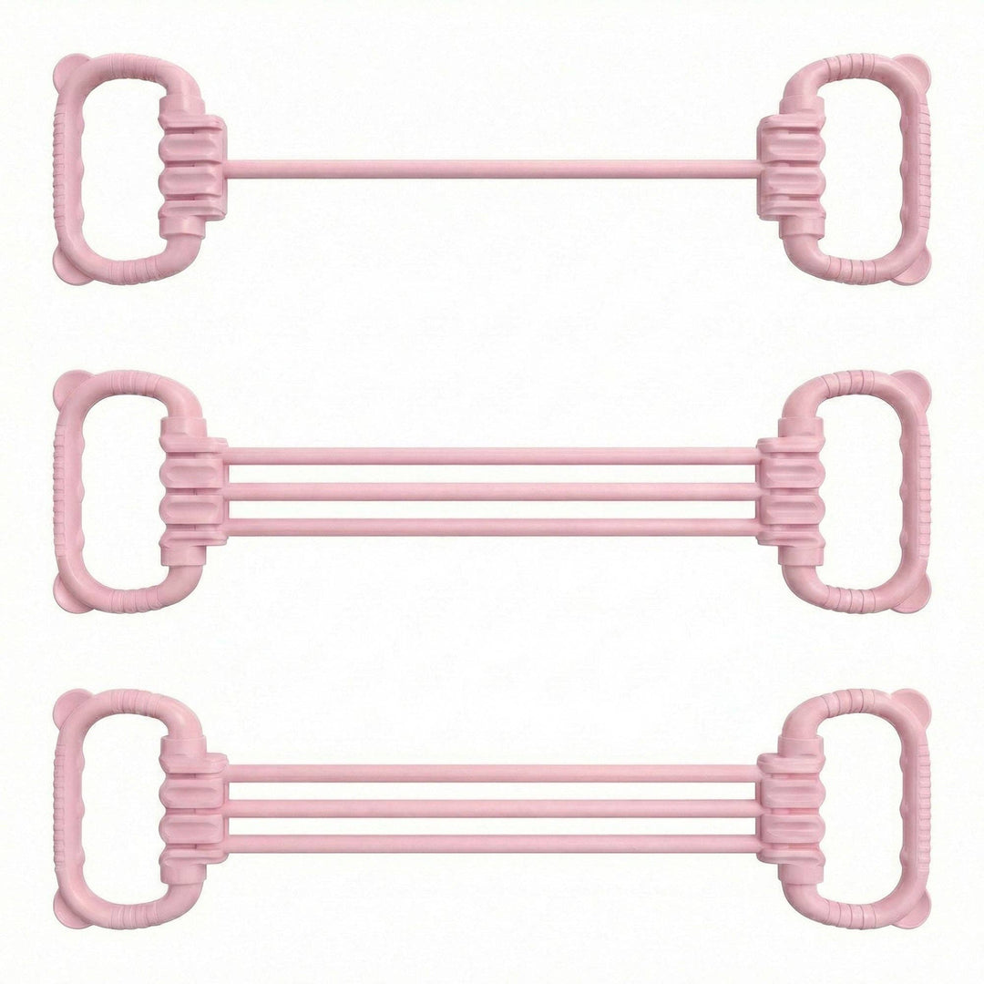 Resistance Exercise Band Bar with Dual Handles Elastic Stretch Training Fitness Tool: Pink / One Size Fits Most