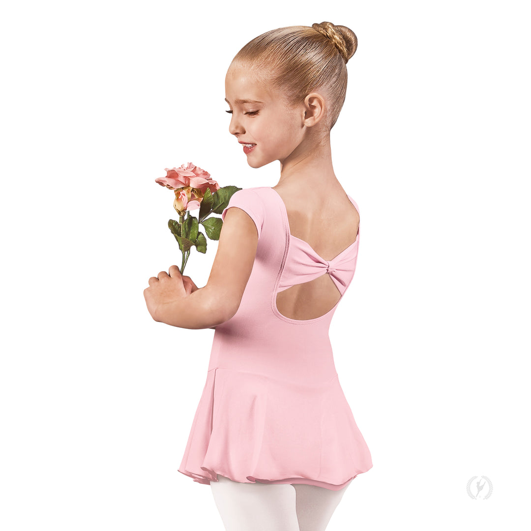 Eurotard Microfiber Bow Back Leotard with Attached Skirt - Child