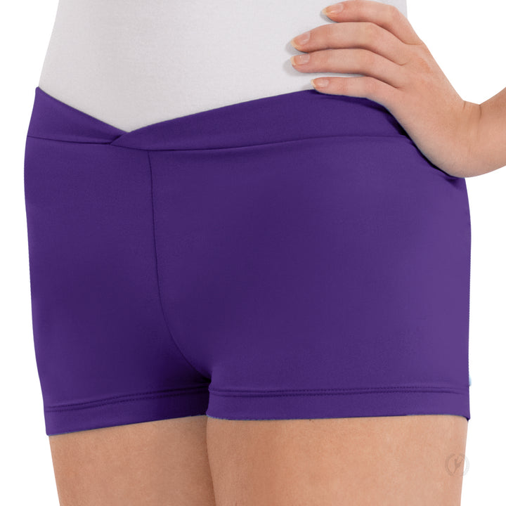 Eurotard Microfiber "V" Front Booty Shorts - Adult