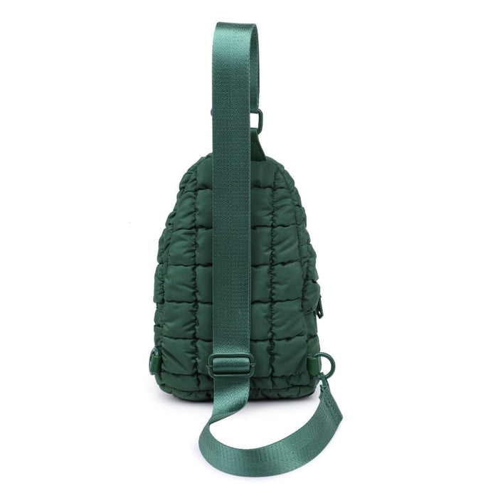 Rejuvenate - Quilted Nylon Sling Backpack - Emerald