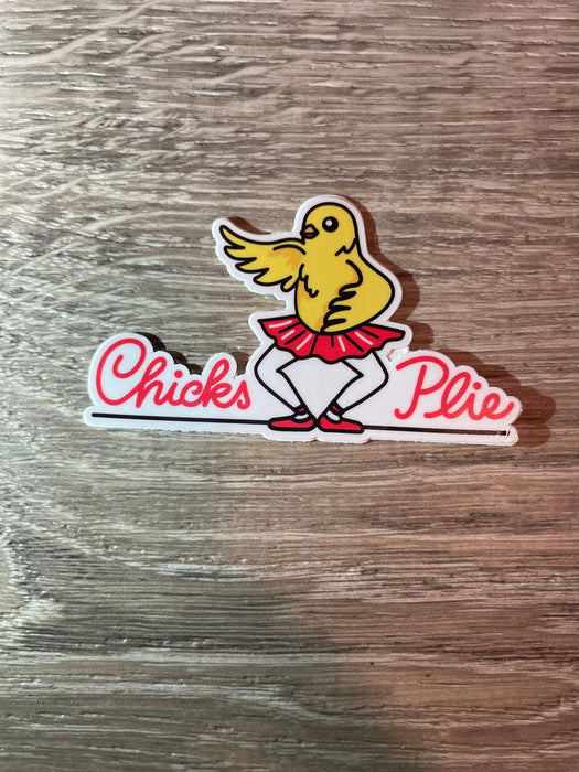 Chicks Plie Vinyl Dance Sticker, 3" x 1.8": Retail Packaging--MIddle