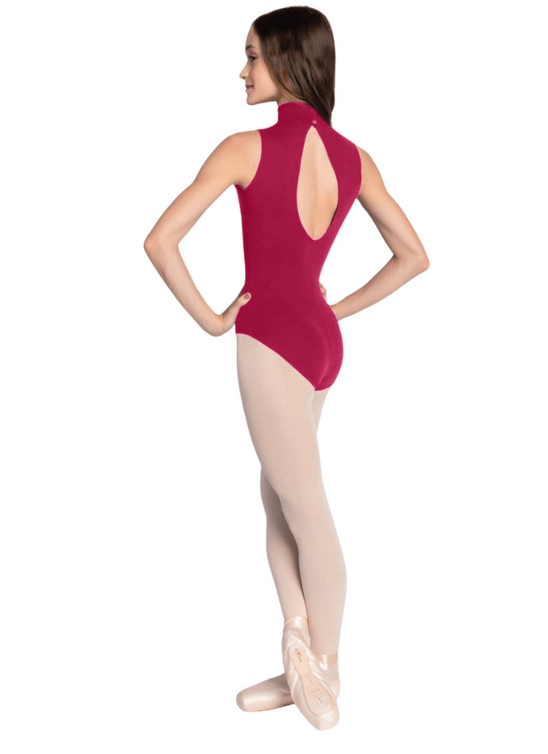 So Danca SL176 Sorsha High Neck Halter Top Leotard - Adult Burgundy