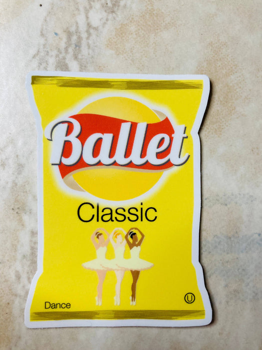 Ballet Dance Chips Sticker, 2.189" x 3": Retail Packaging