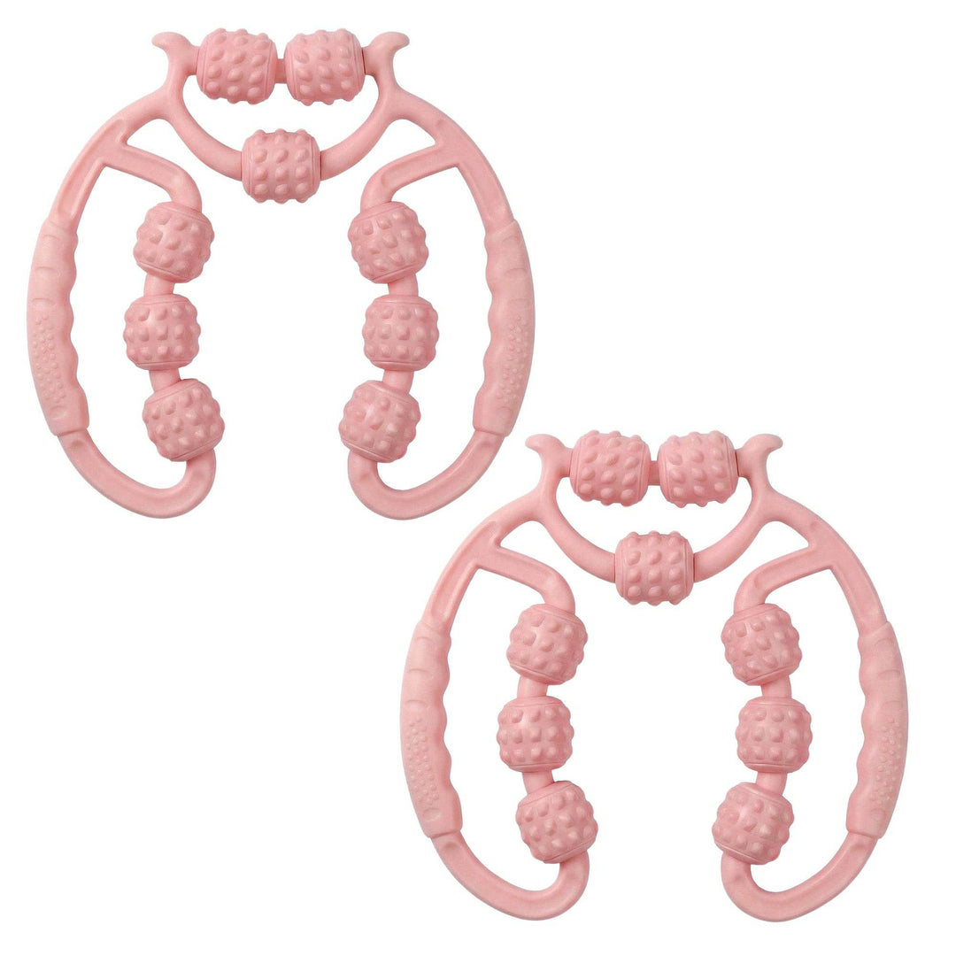 2-PC Handheld Muscle Roller Massager for Deep Tissue Relief: Pink / One Size Fits Most