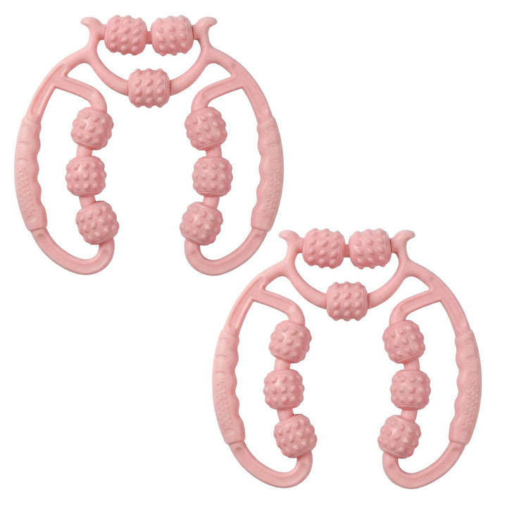 2-PC Handheld Muscle Roller Massager for Deep Tissue Relief: Pink / One Size Fits Most