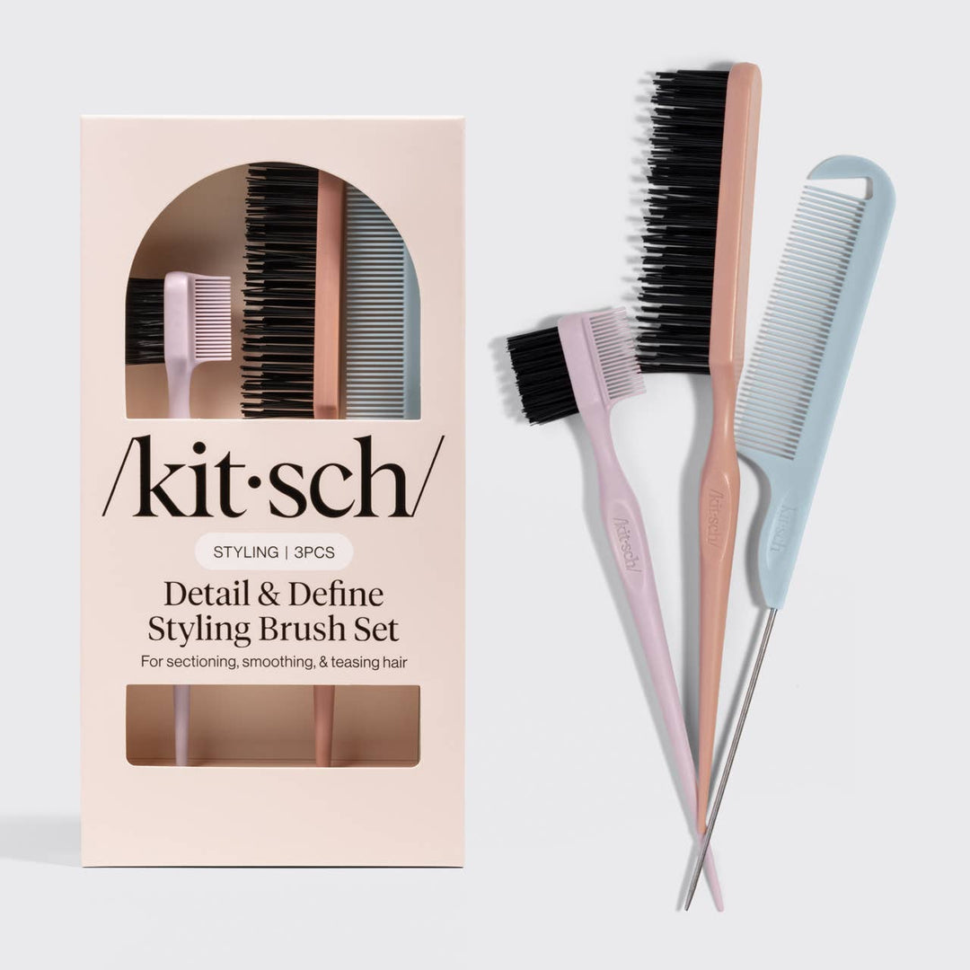 Kit'sch Detail & Define Styling Brush Set with packaging on a light gray background